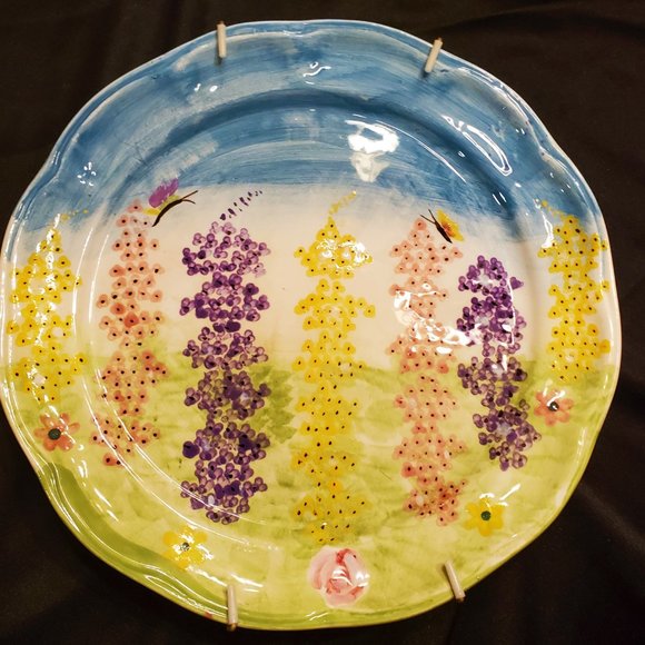 LOT 4 Decorative Plates Oxford Elite Wild Flower Meadow / Butterfly / Dragonfly - Picture 2 of 4